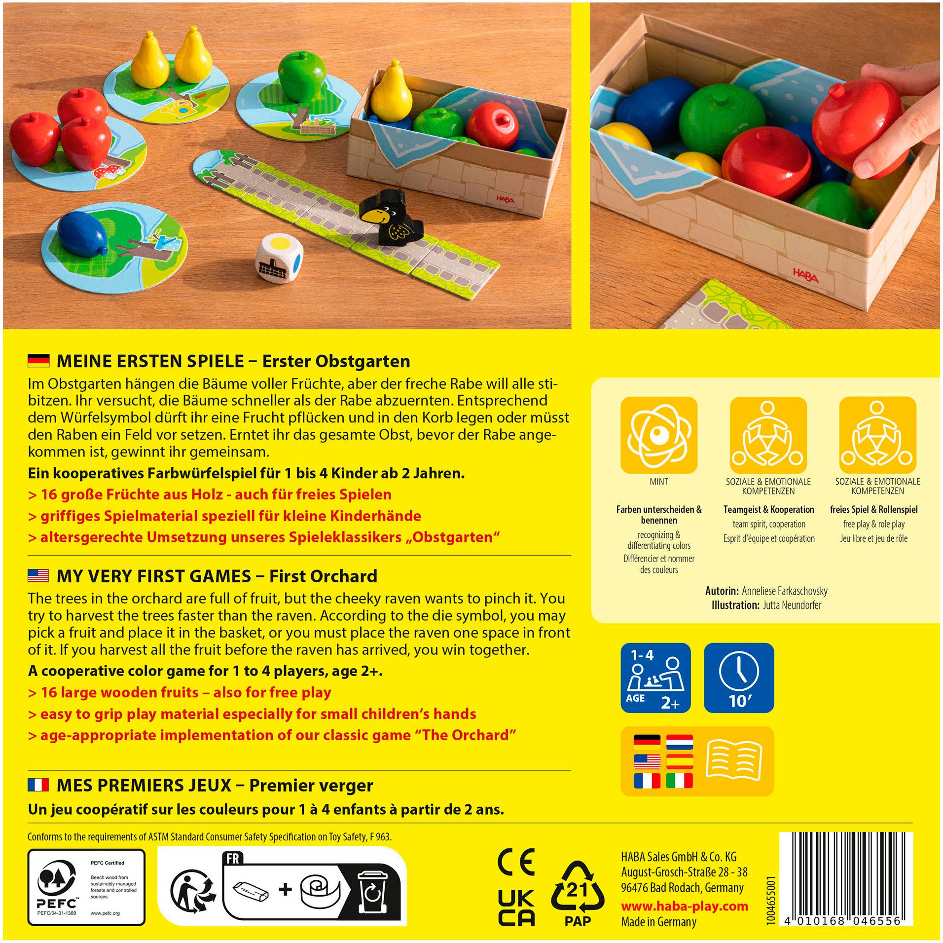 Haba Spiel Meine ersten Spiele - Erster Obstgarten, Würfelspiel, Made in Germany