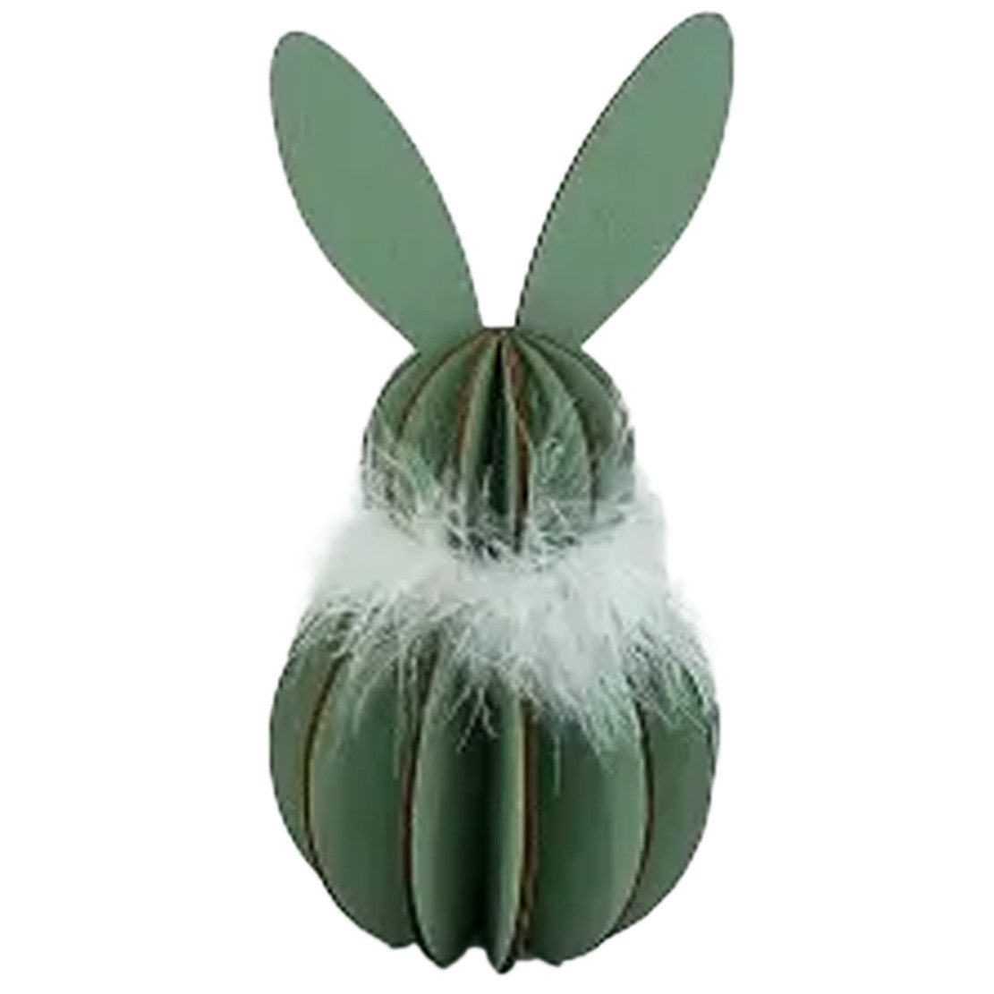 NOOR LIVING Osterhase Osterdeko Hase aus Holz mit Federschal (Osterfigur, 3D Effekt, Oster Tischdeko), Frühlingsdeko Dekoaufsteller in Frühlingshaften Farben