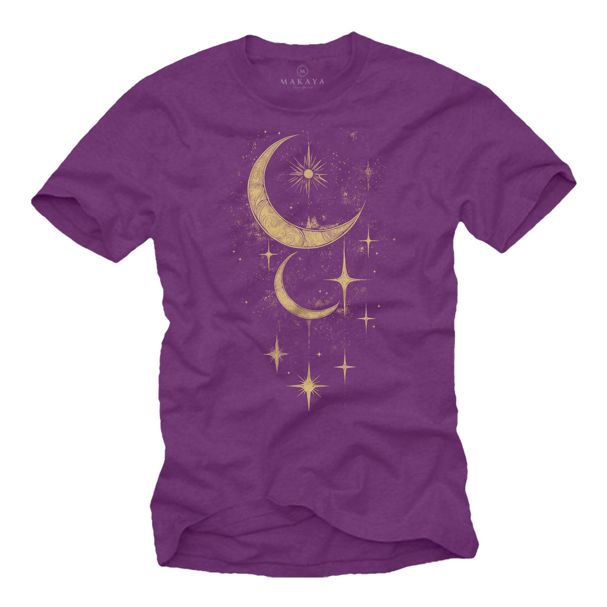 MAKAYA Kurzarmshirt Herren Sonne Mond Sterne günstig online kaufen