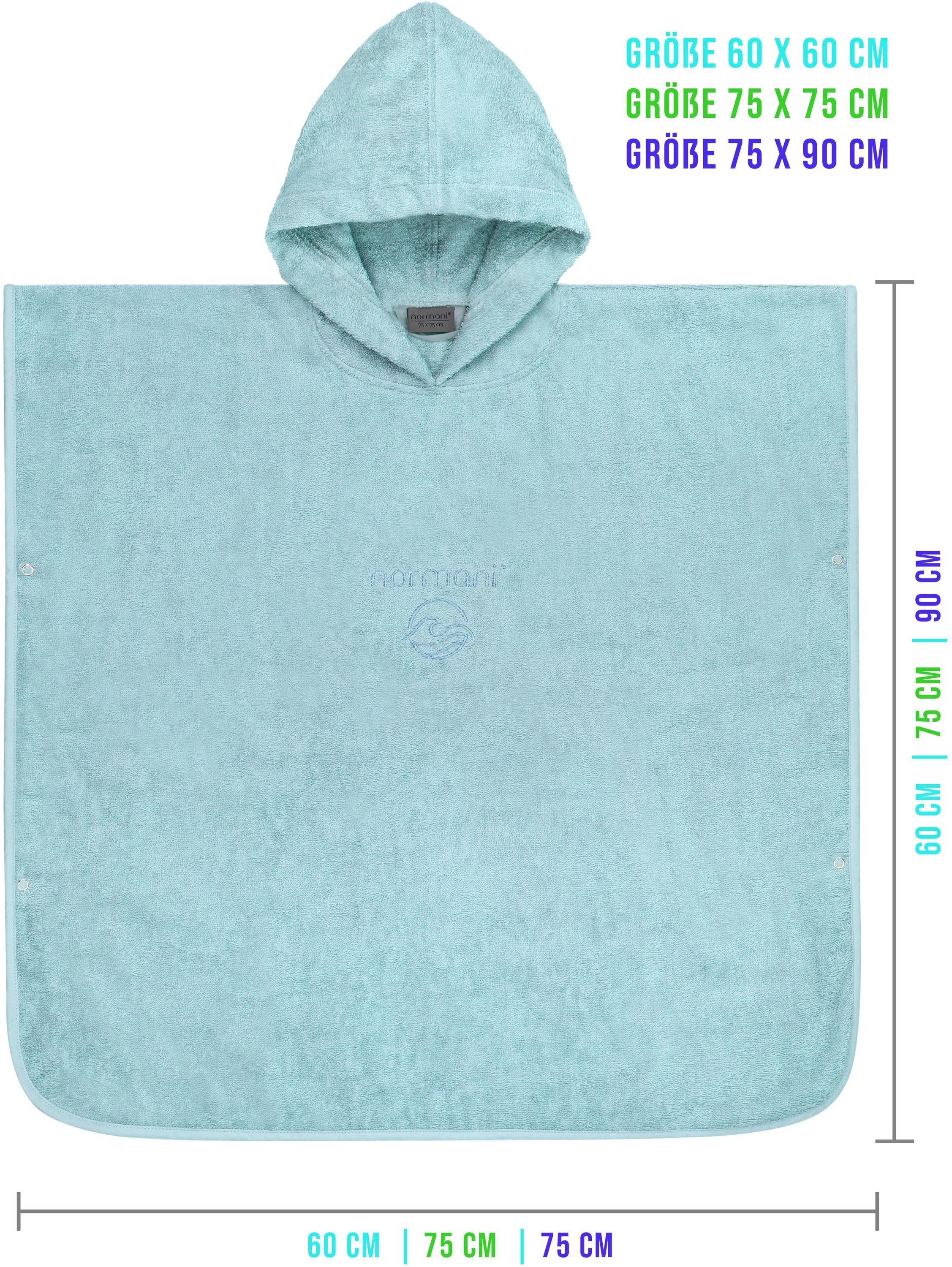 normani Badeponcho Badeponcho aus Bio-Baumwolle für Kinder, Bio-Baumwolle, Kapuze, Schlupf, Kinderbademantel mit Kapuze Strandponcho – Bild 3 von 5