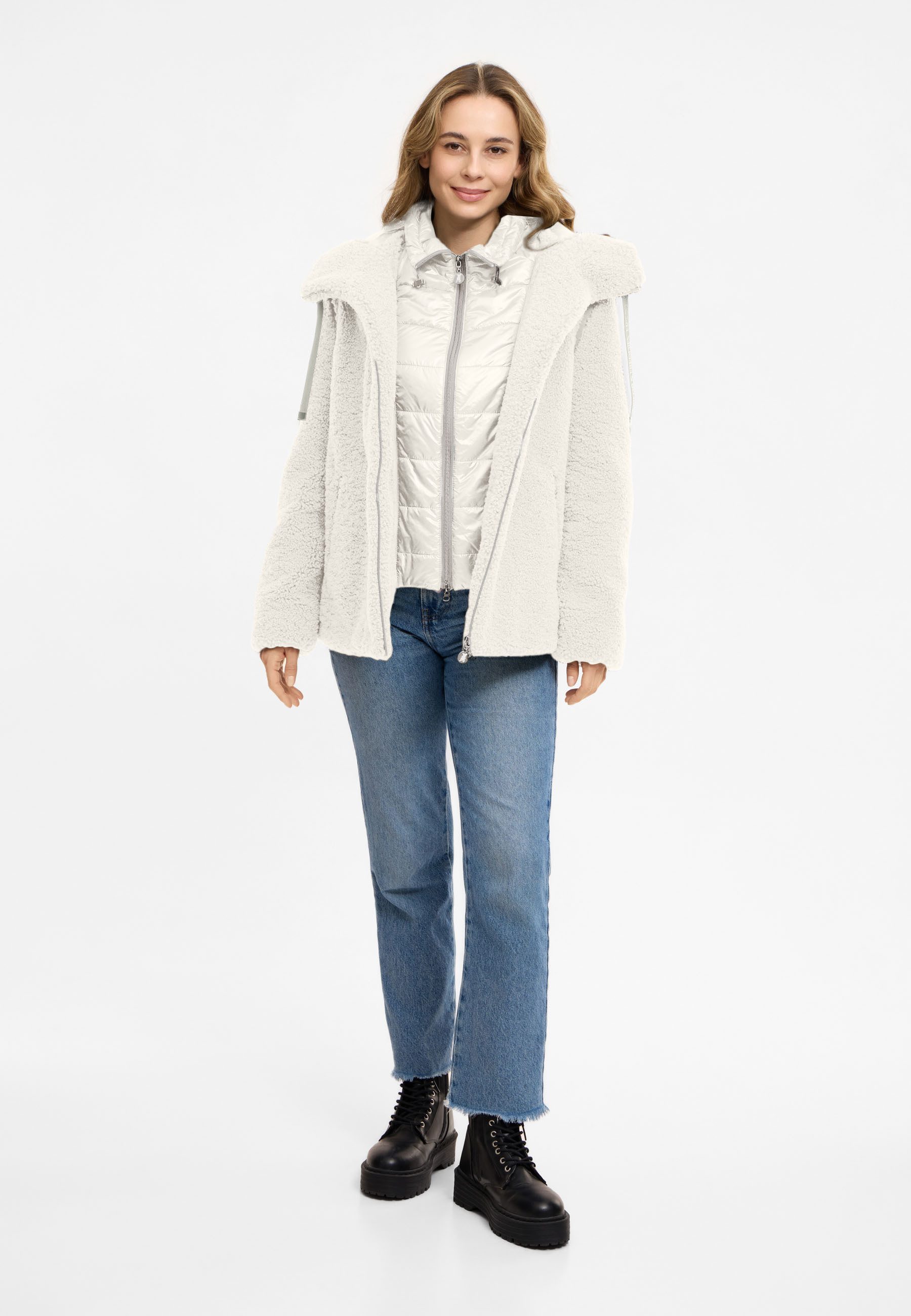 Frieda & Freddies Winterjacke Frieda & Freddies Teddyjacke mit Double-Layer-Look