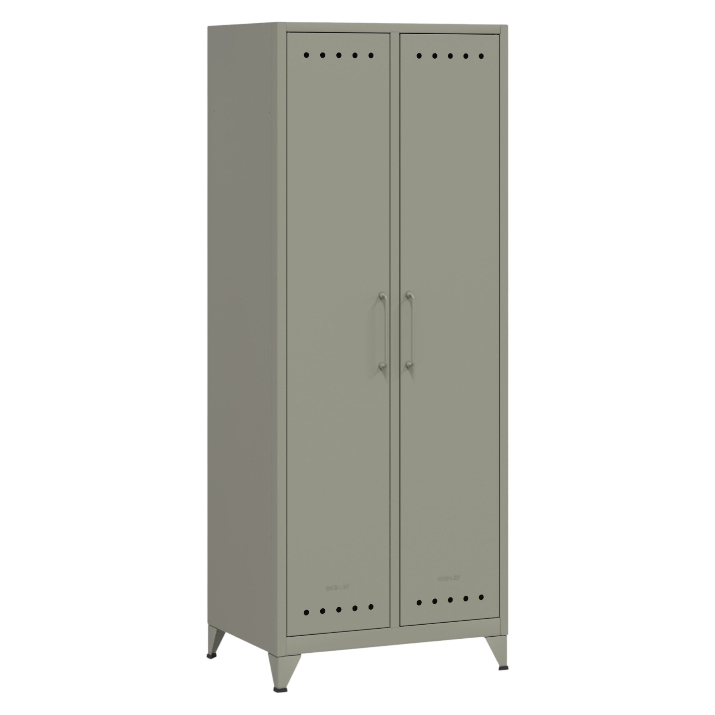 Bisley Aktenschrank Fern Maxi Kleiderschrank in Lichtgrau - Maße: H 180 x B 70 x T 51 cm