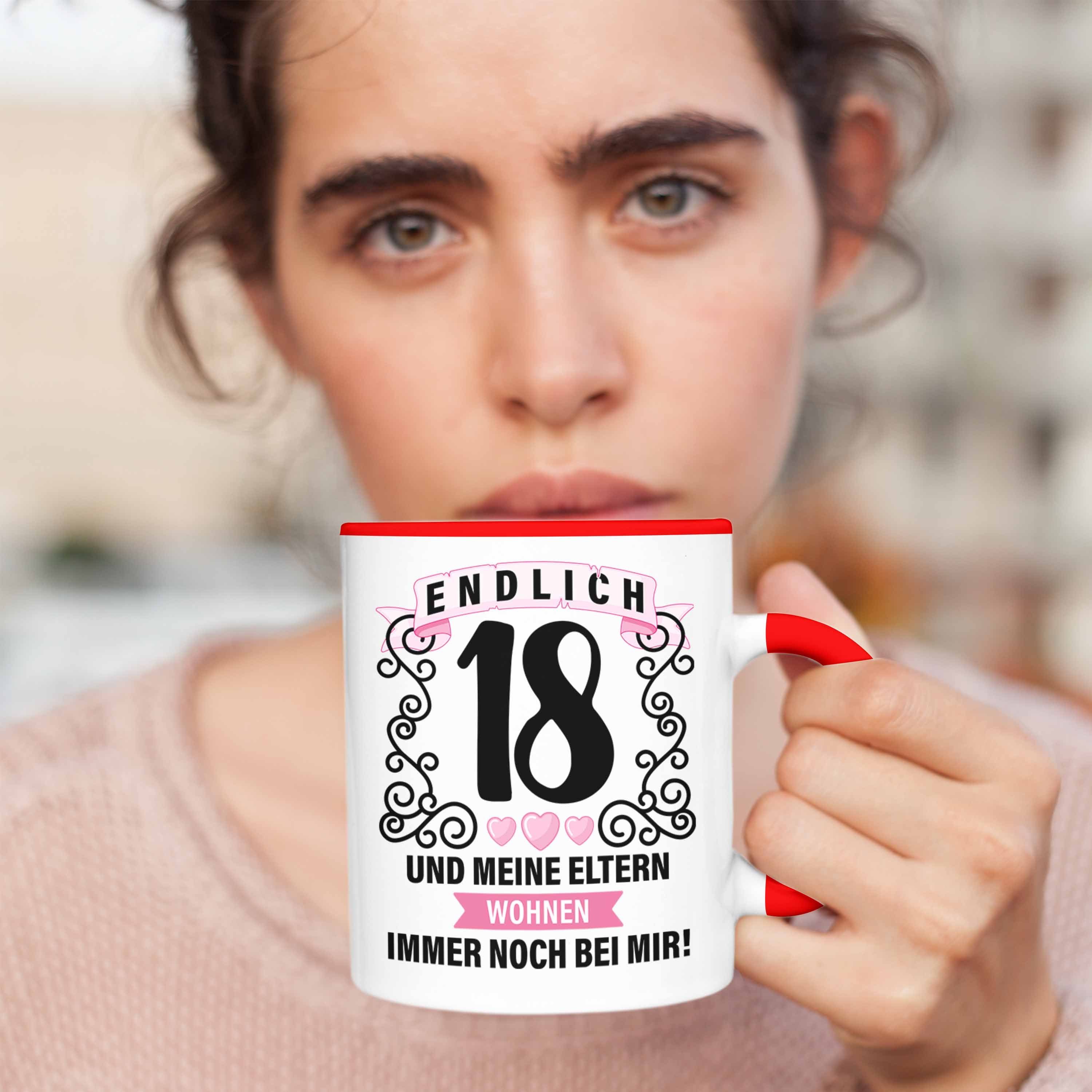 Geschenkideen Tasse Geburtstag Bday - 18er 18 Tasse 18. Trendation Geschenkidee Geschenke Jungen Mädchen Rot Geschenk Spruch zum Lustig Trendation 18