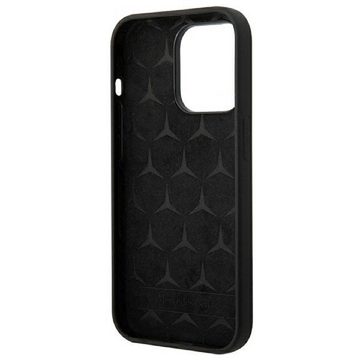 Mercedes Handyhülle Case iPhone 14 Pro Silikon schwarz Stern Logo 6,1 Zoll, Kantenschutz