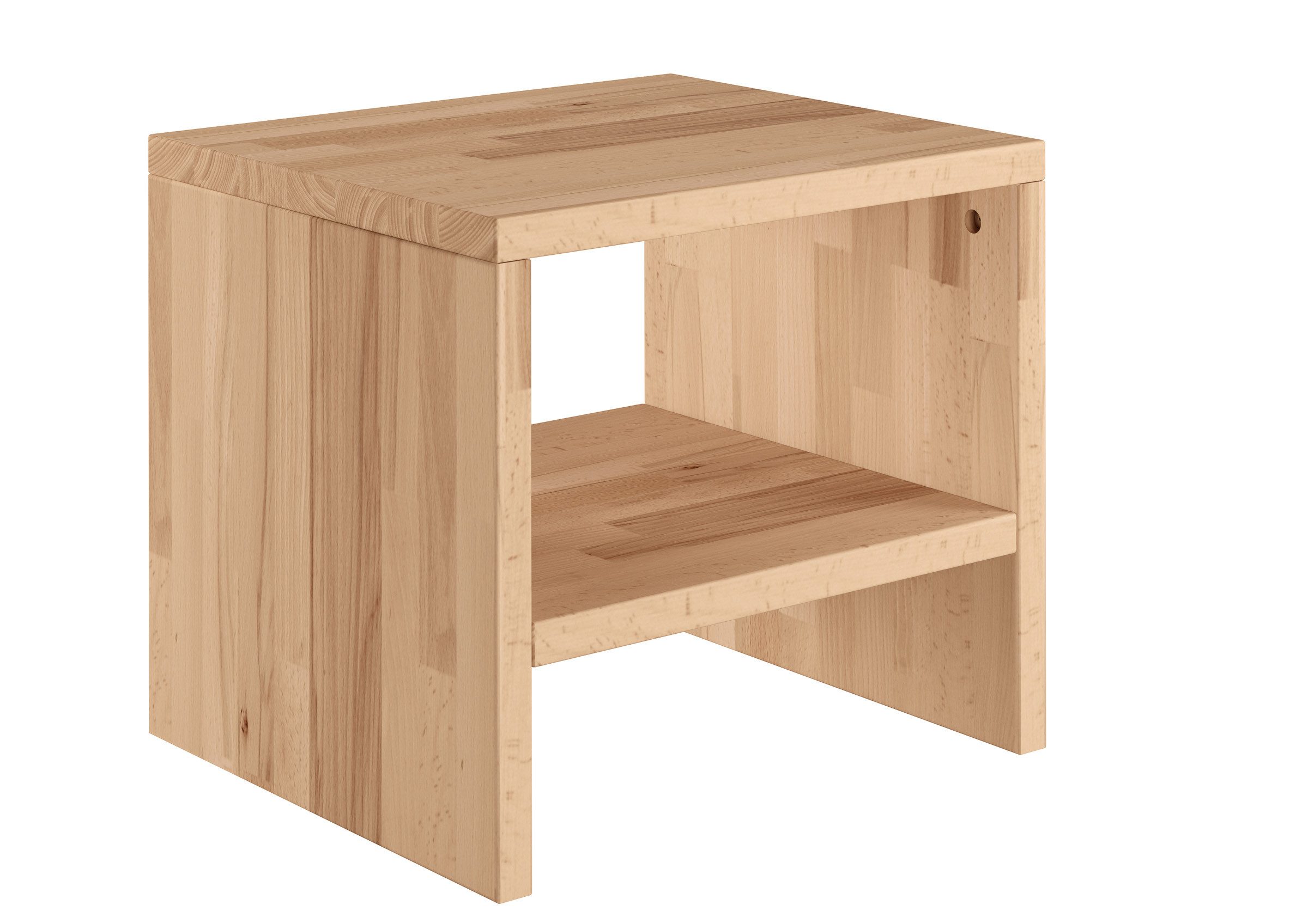 ERST-HOLZ Nachtkommode Nachttisch Buche Massivholz Geölt Nachtkästchen Beistelltisch, 90.20-K31-geölt - Nachttisch Buche