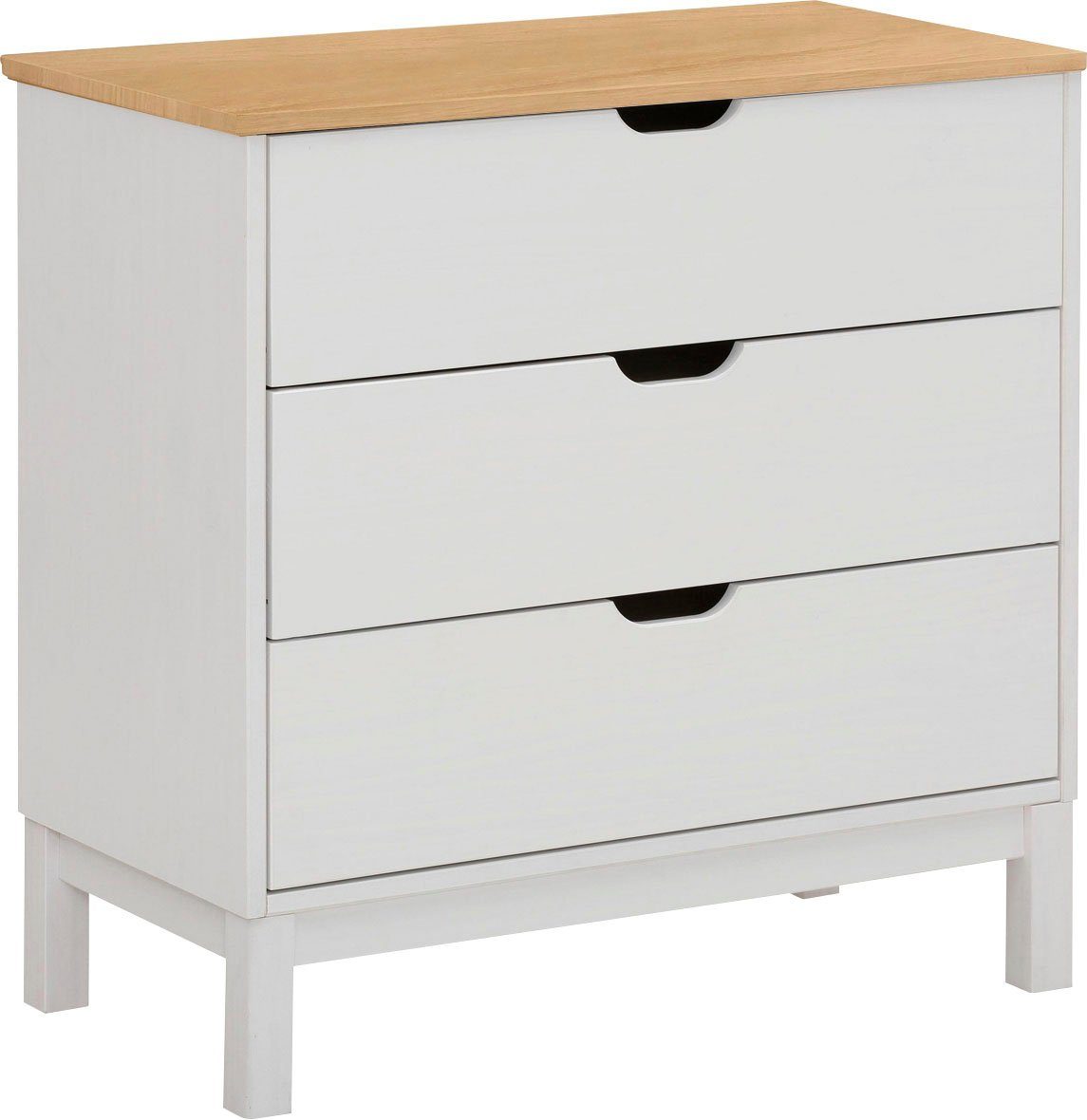 OTTO home Kommode Post, aus massivem Kiefernholz, mit Stauraummöglichkeiten, Breite 76 cm