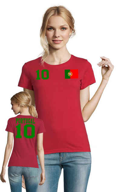 Blondie & Brownie T-Shirt Damen Portugal Sport Trikot Fußball Weltmeister WM Europa EM