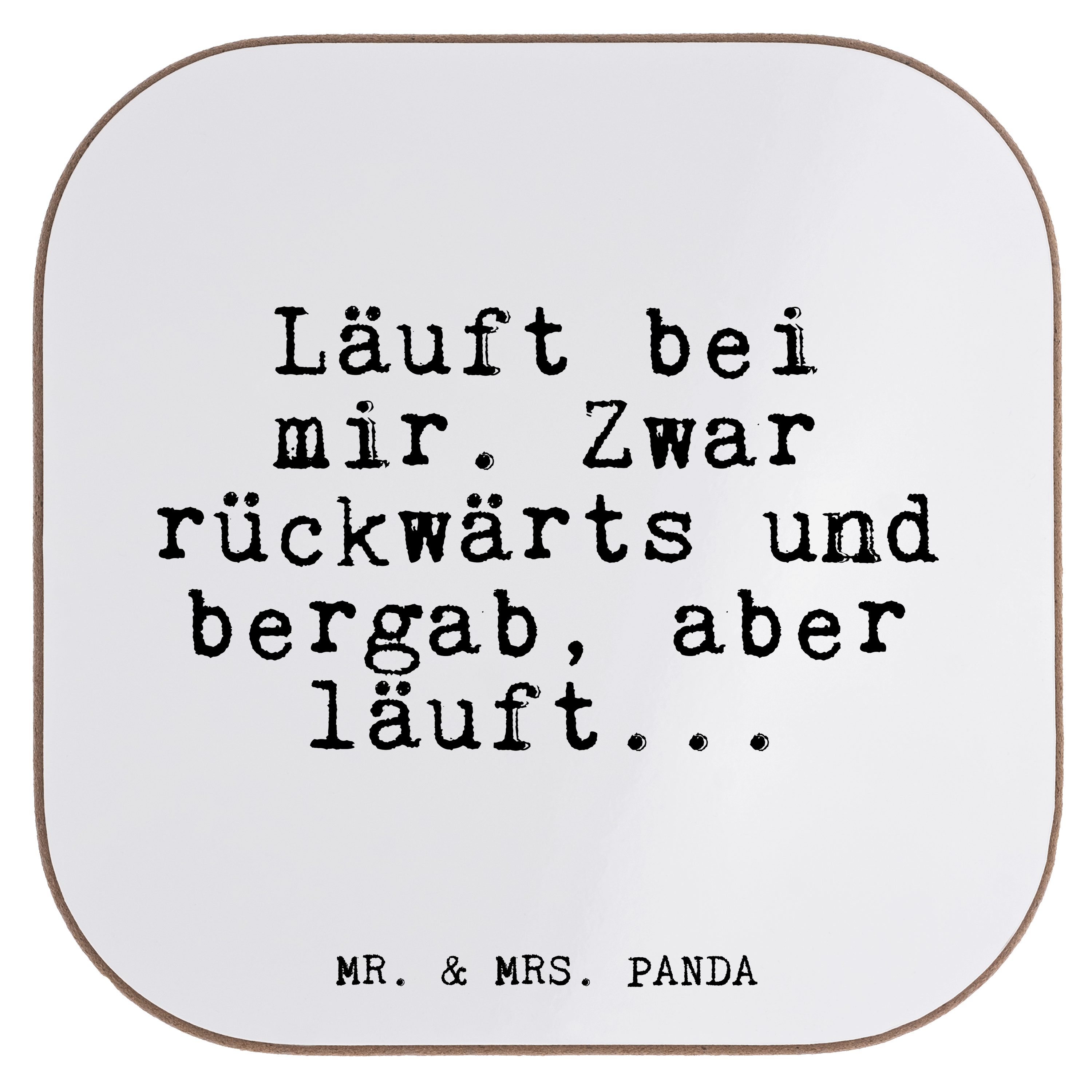 Mr. & Mrs. Panda Getränkeuntersetzer »Läuft bei mir. Zwar... Weiß