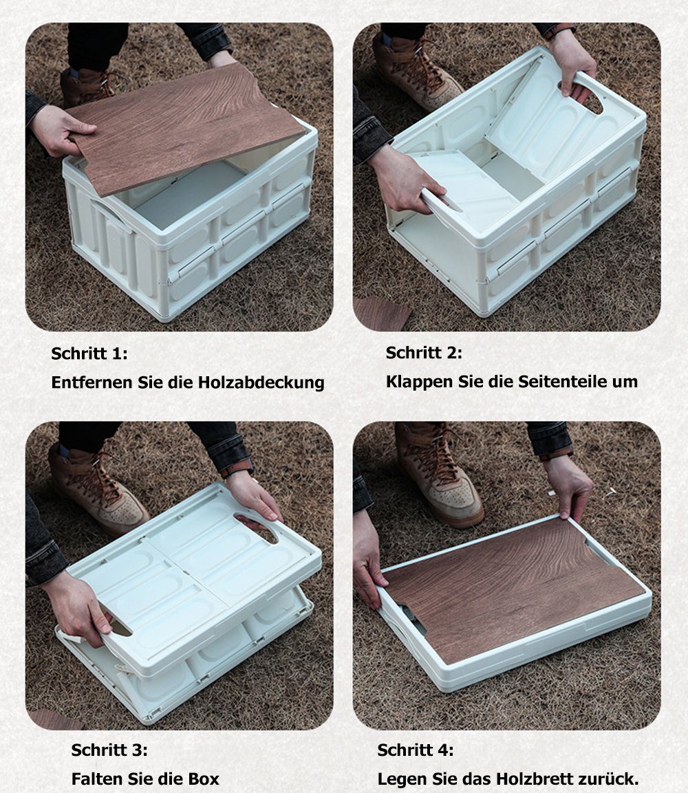 Housruse Aufbewahrungsbox Camping Aufbewahrungs-Klappbox,  Auto-Multifunktions-Organizer