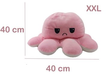 soma Kuscheltier XXL Oktopus 40cm Kuscheltier pink weiß (1-St), Super weicher Plüsch Stofftier Kuscheltier für Kinder zum spielen