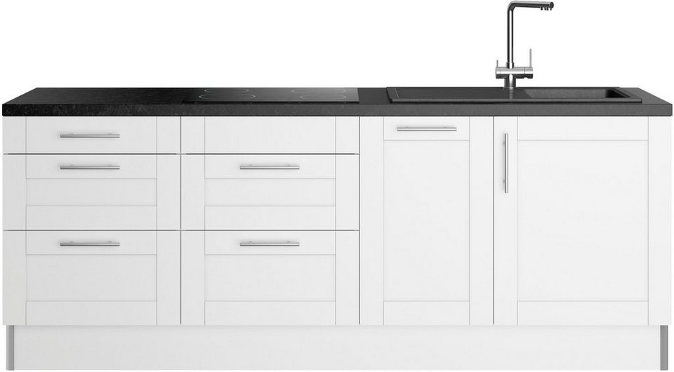 OPTIFIT Küche Ahus, Breite 225 cm, wahlw. Mit E-Geräten, Soft Close  Funktion, MDF Fronten
