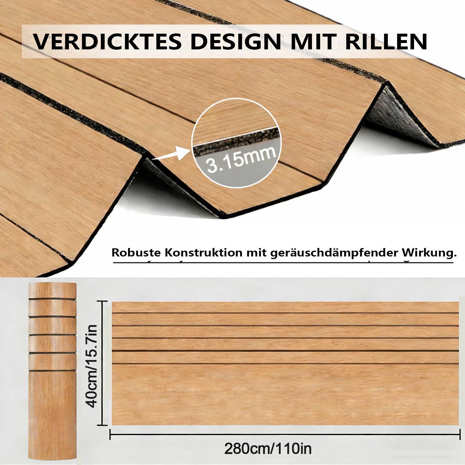 Agger 3D Wandpaneel Mustertapete Selbstklebende Wandtapete in Holzoptik Abziehbare, Dekorative PVC-Tapete – wasserfest, schallisolierend, Holzmaserung