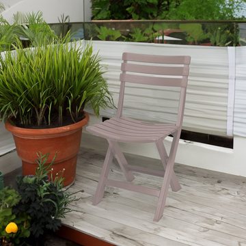 Spetebo Klappstuhl Kunststoff Klappstuhl 80 x 45 cm - braun (Einteilig, 1 St), Garten Balkon Terrasse Klapp Stuhl klappbar