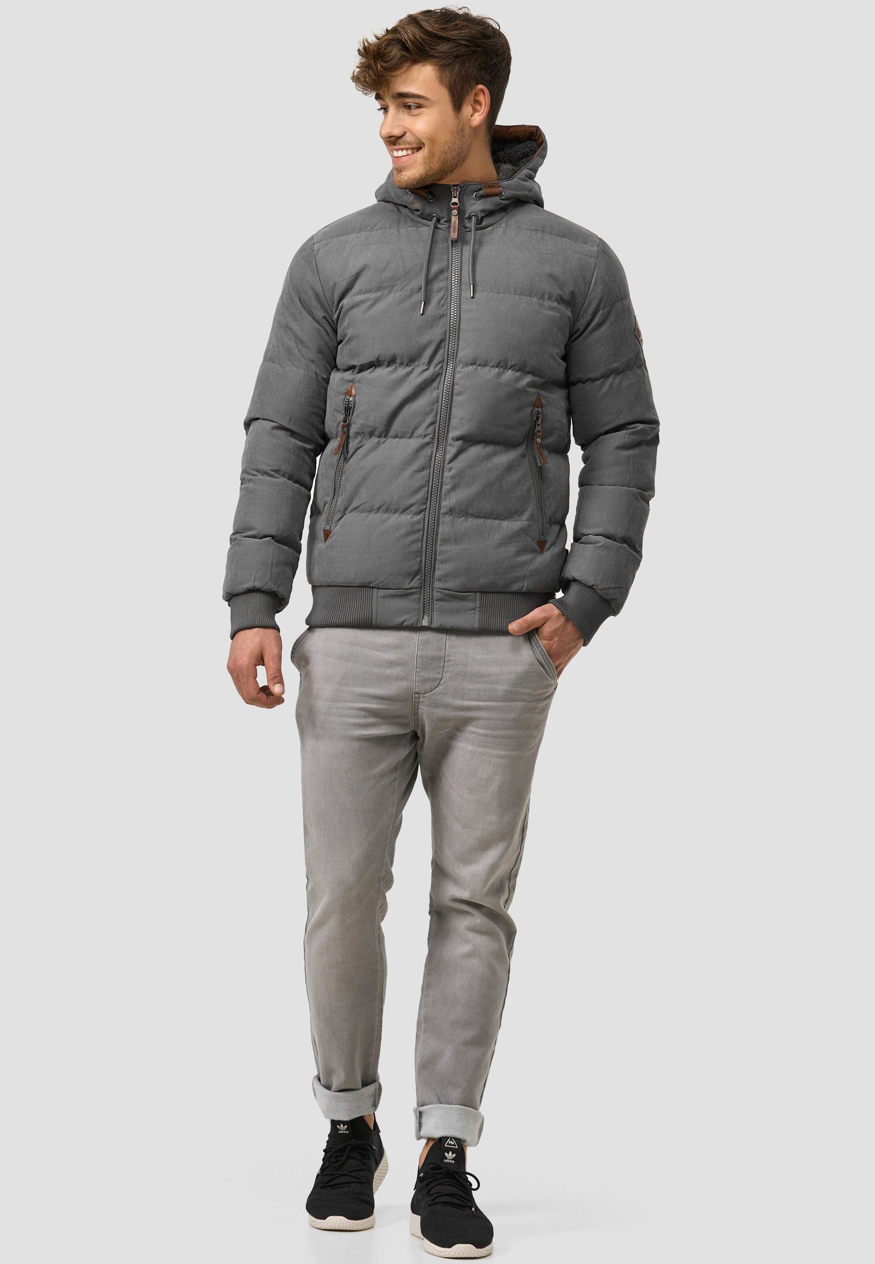 Indicode Winterjacke Herren Adeline Jacke Winter Herrenjacke mit Teddyfutter, gefütterte Kapuze