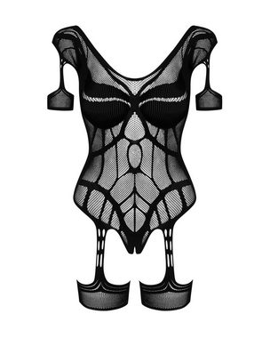 Obsessive Bodystocking Ouvert-Body in schwarz aus Netz elastisch 20 DEN (1 St)