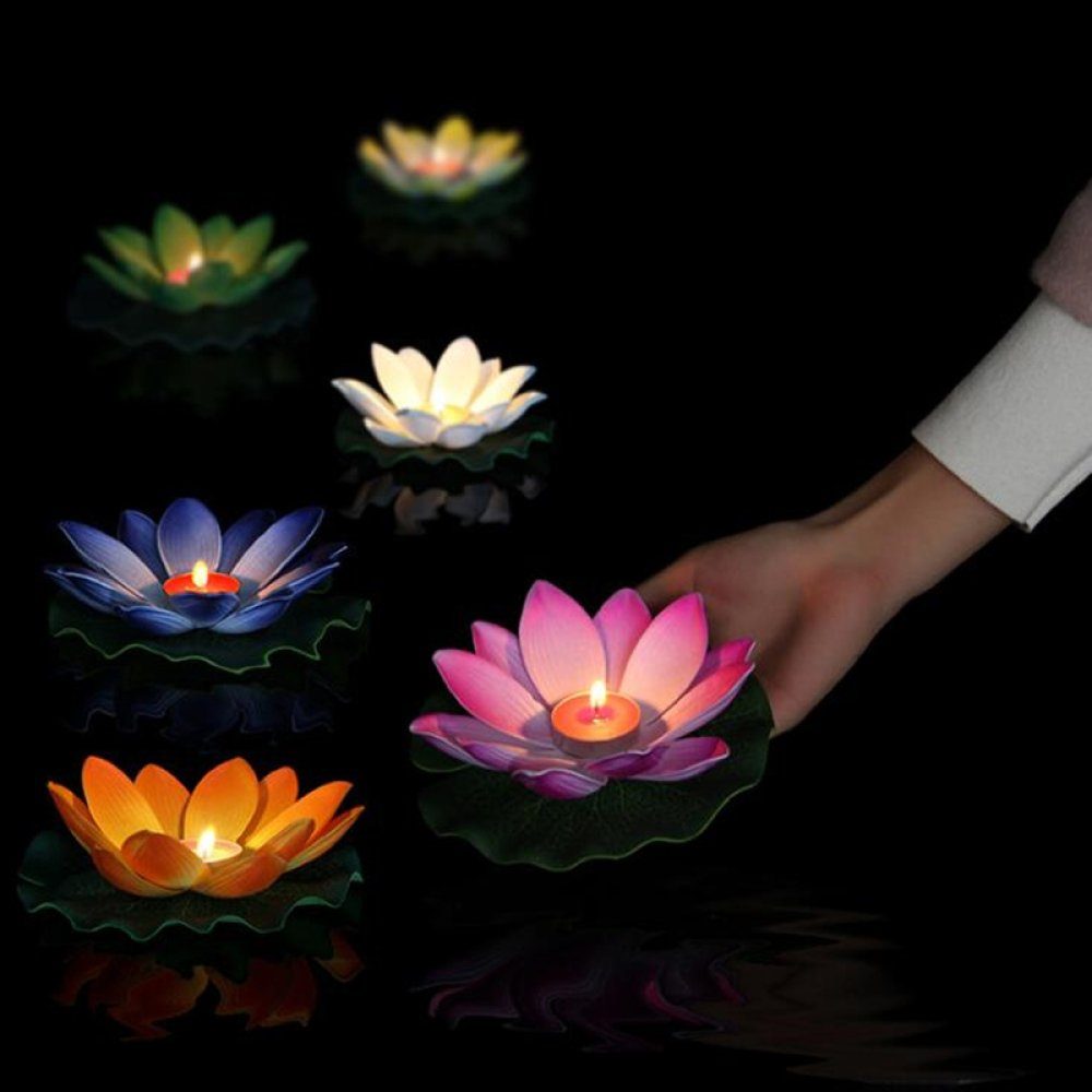 Jormftte Lampenfassung Schwimmende Lotuslichter,Wunschkerzen