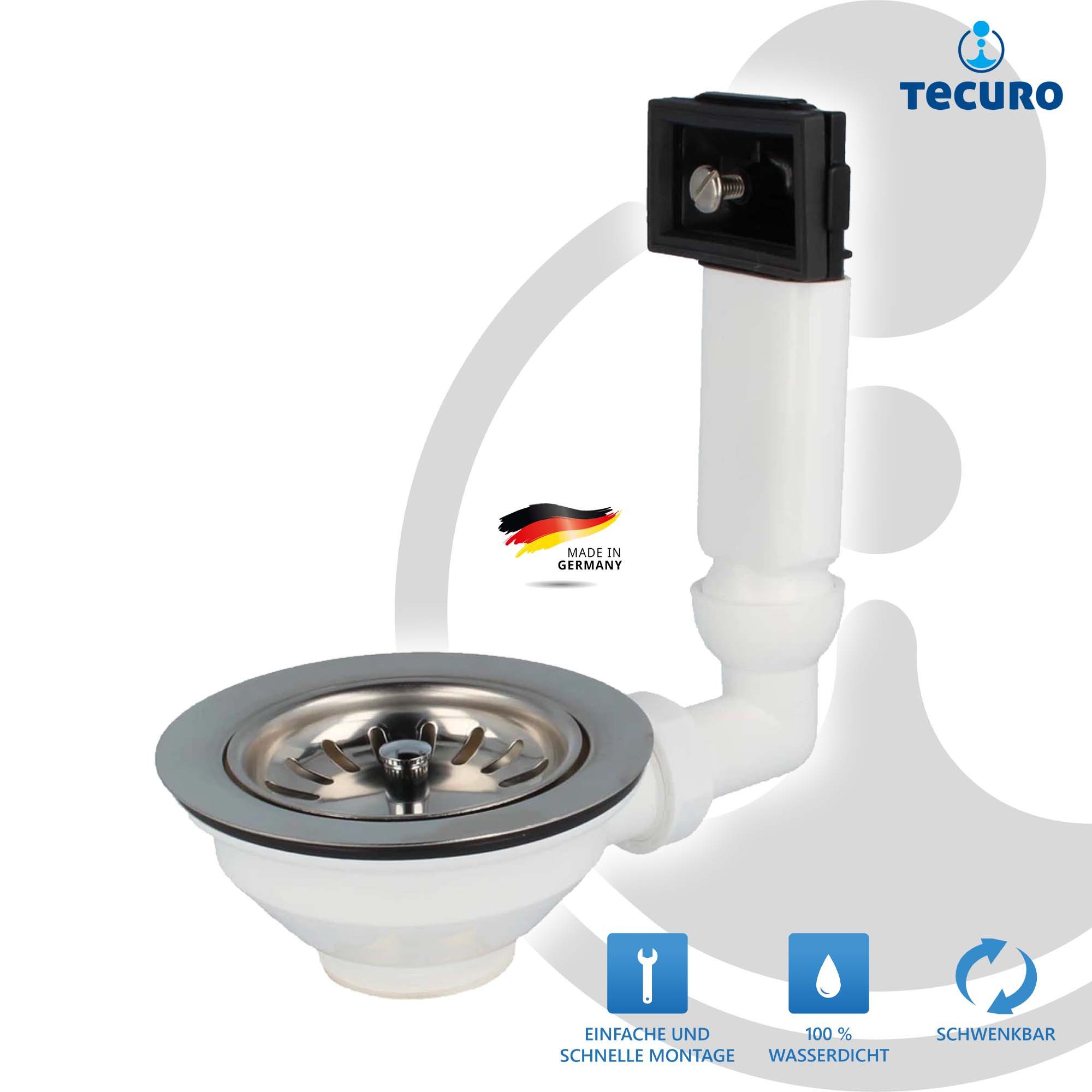 tecuro Siphon Spülen-Siebkorbventil Ø 114 mm günstig online kaufen