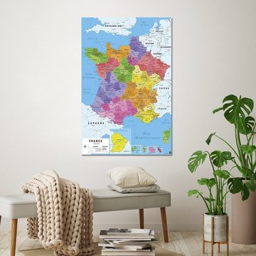 Grupo Erik Poster Carte De France 2017 Poster Karte von Frankreich 2017 61 x 91,5 cm