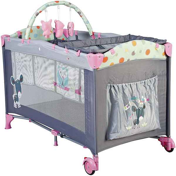 BabyGo Baby-Reisebett »Sleepwell, pink«, mit abnehmbarem Spielbogen