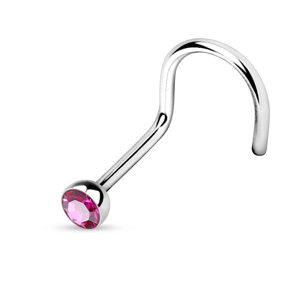 viva-adorno Nasenpiercing 1,0mm Nasenstecker gebogen Zirkonia günstig online kaufen