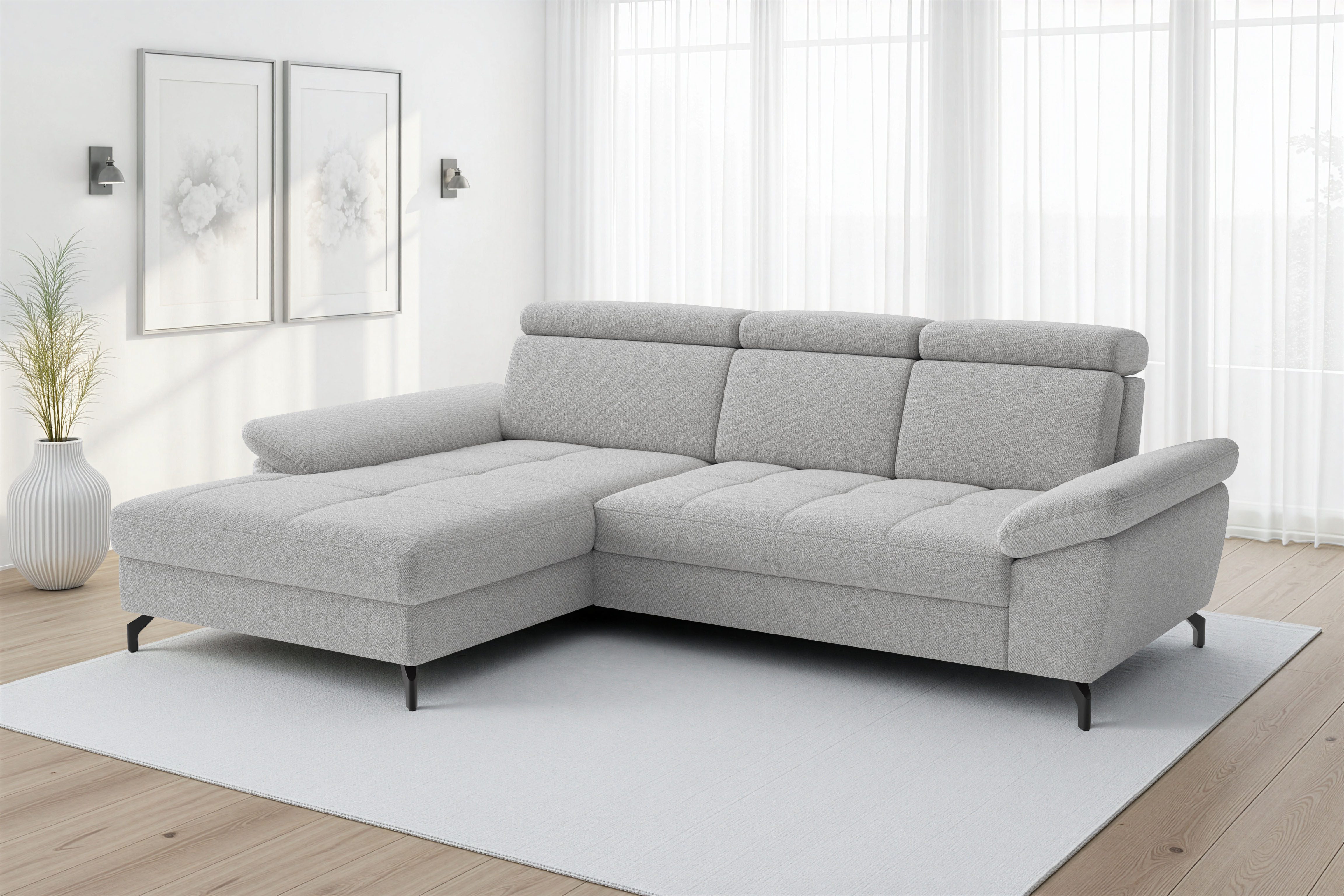 sit&more Ecksofa Vanity L-Form, B: 264 cm, mit Sitz-, Kopf- und Armteilverstellung, Couch optional mit Schlaffunktion & Bettkasten