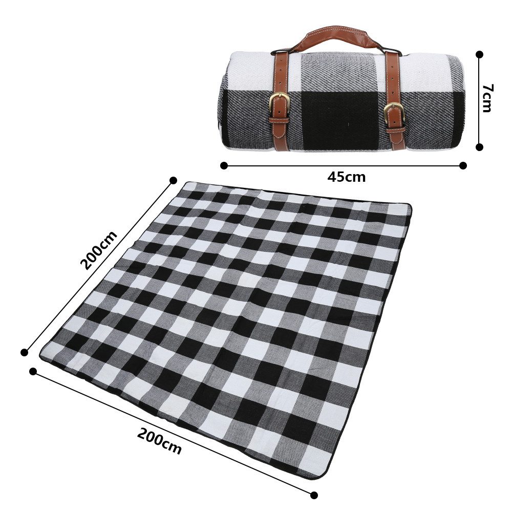 Picknickdecke 200x200cm Reisedecke Wasserdicht,mit Tragegriff,für Outdoor,Camping, Clanmacy, Faltbar, Aufrollbar, Isoliert, Ultraleicht, tragbar, Wasserabweisend