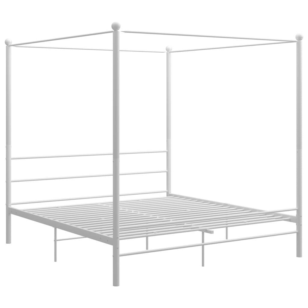 furnicato Bettgestell Himmelbett Weiß Metall 180x200 günstig online kaufen