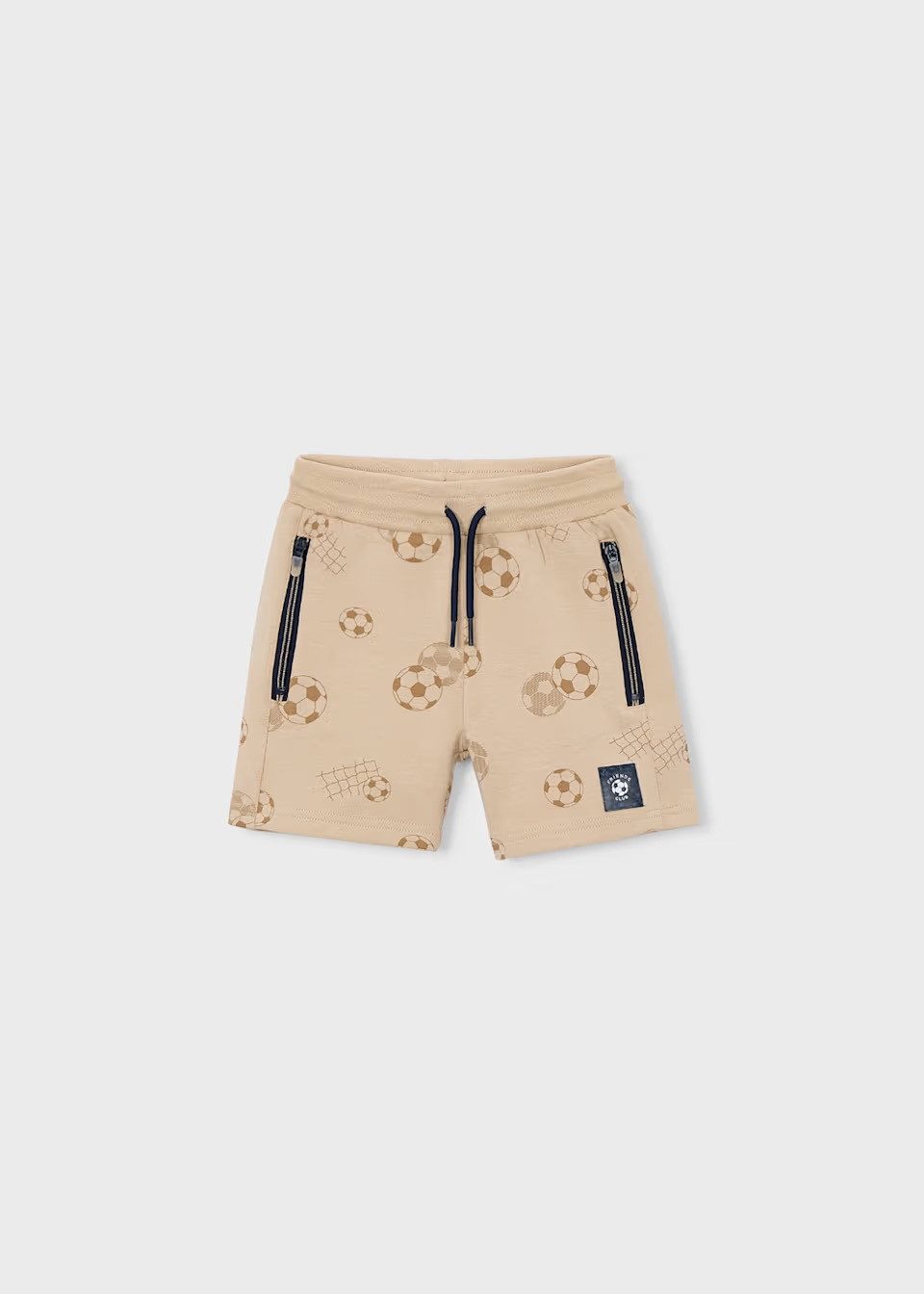Mayoral Bermudas Jungen Bermudas mit Reißverschlusstaschen und Fußball-Print, beige