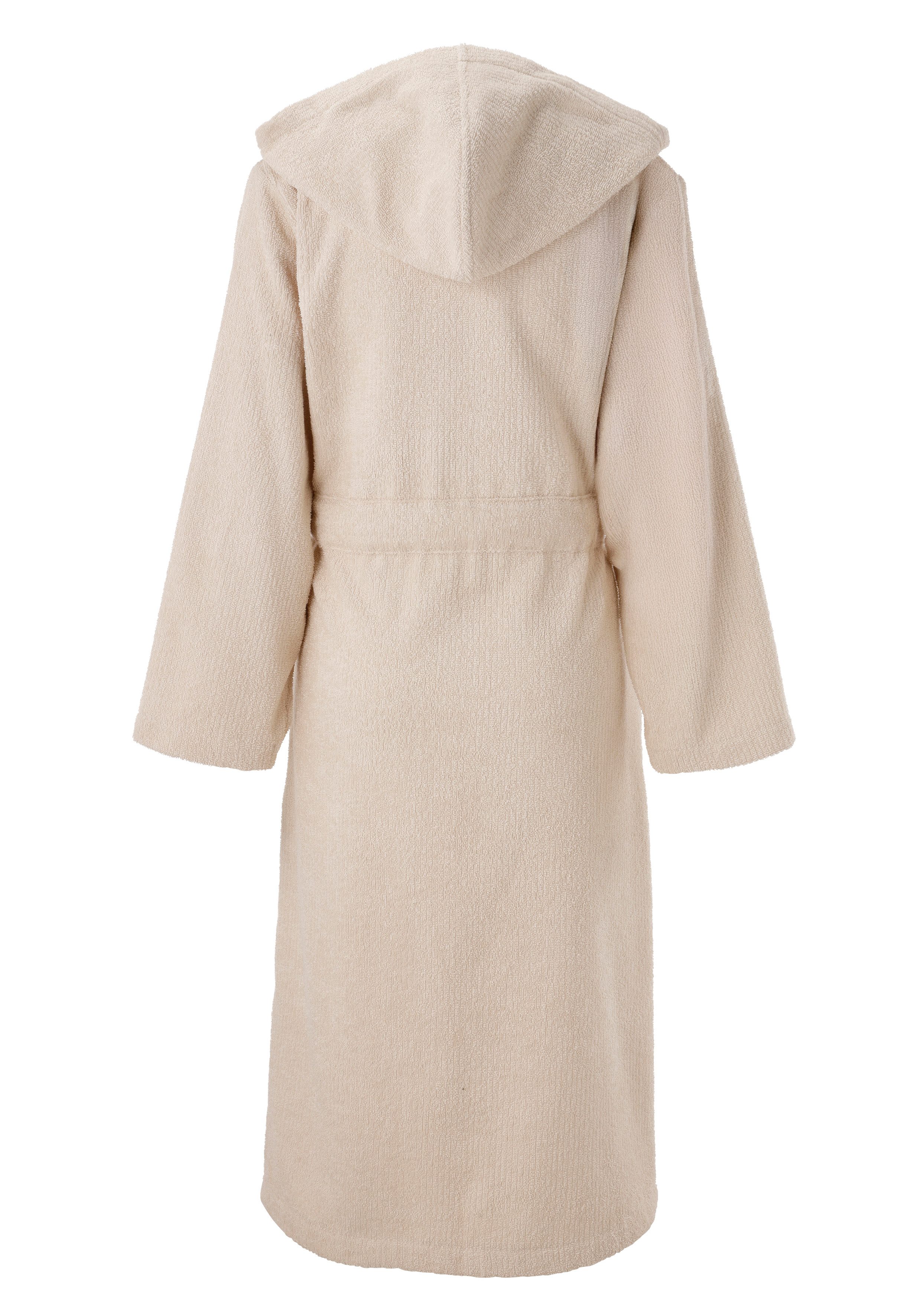 OTTO home Unisex-Bademantel Riva, für Damen & Herren, Standard & Premium Qualität, Langform, Walkfrottee, Kapuze, Gürtel, 100 % Baumwolle, Reise, Hotel, Sauna,  – Bild 5 von 5