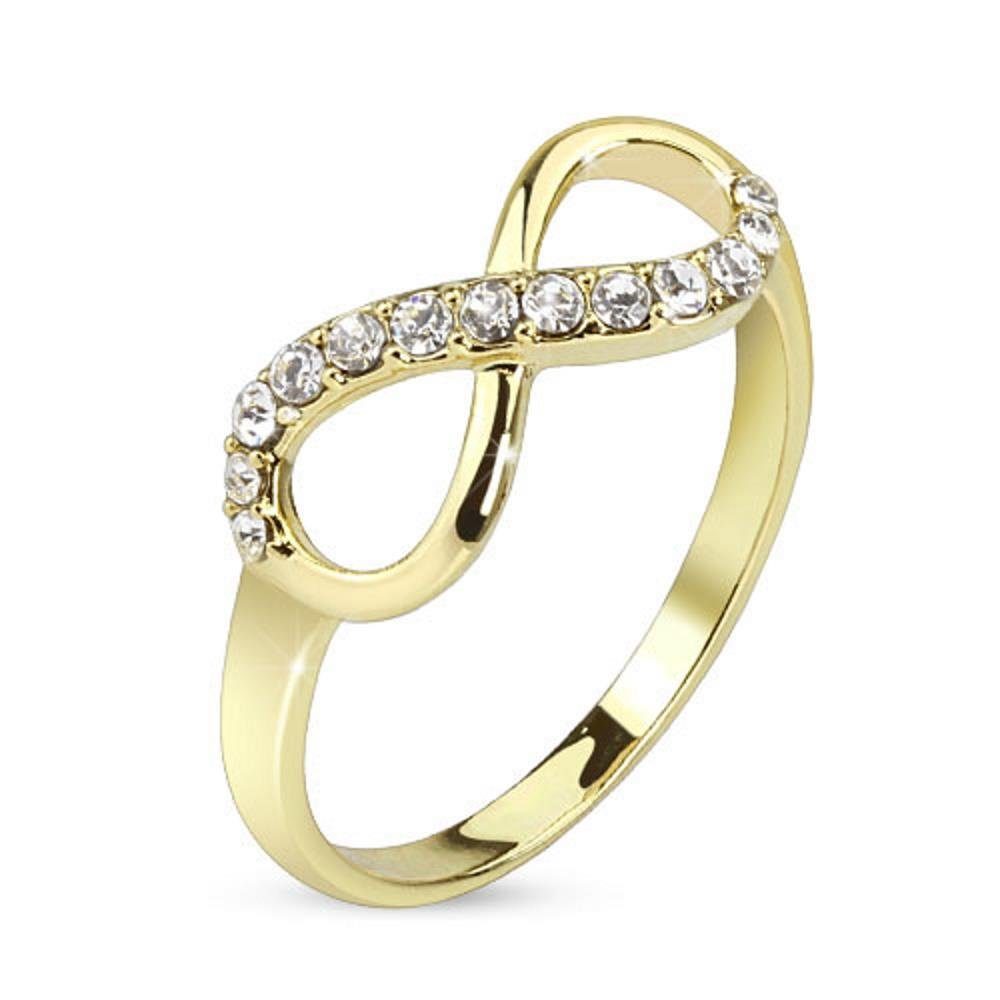 BUNGSA Fingerring 57 (18.1) Infinity Ring gold Unendlichkeits Symbol schmal (Ring, 1-tlg), Damen Herren