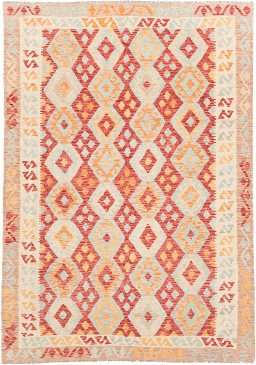 Orientteppich Kelim Afghan 200x284 Handgewebter Orientteppich, Nain Trading, rechteckig, Höhe: 3 mm