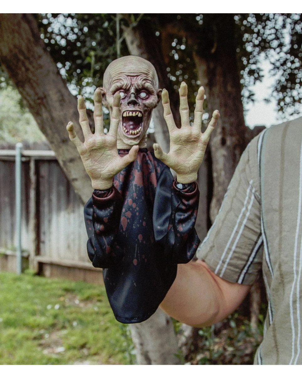 Horror-Shop Zombie-Kostüm Horror Reachers Zombie Handpuppe zum Greifen 33cm