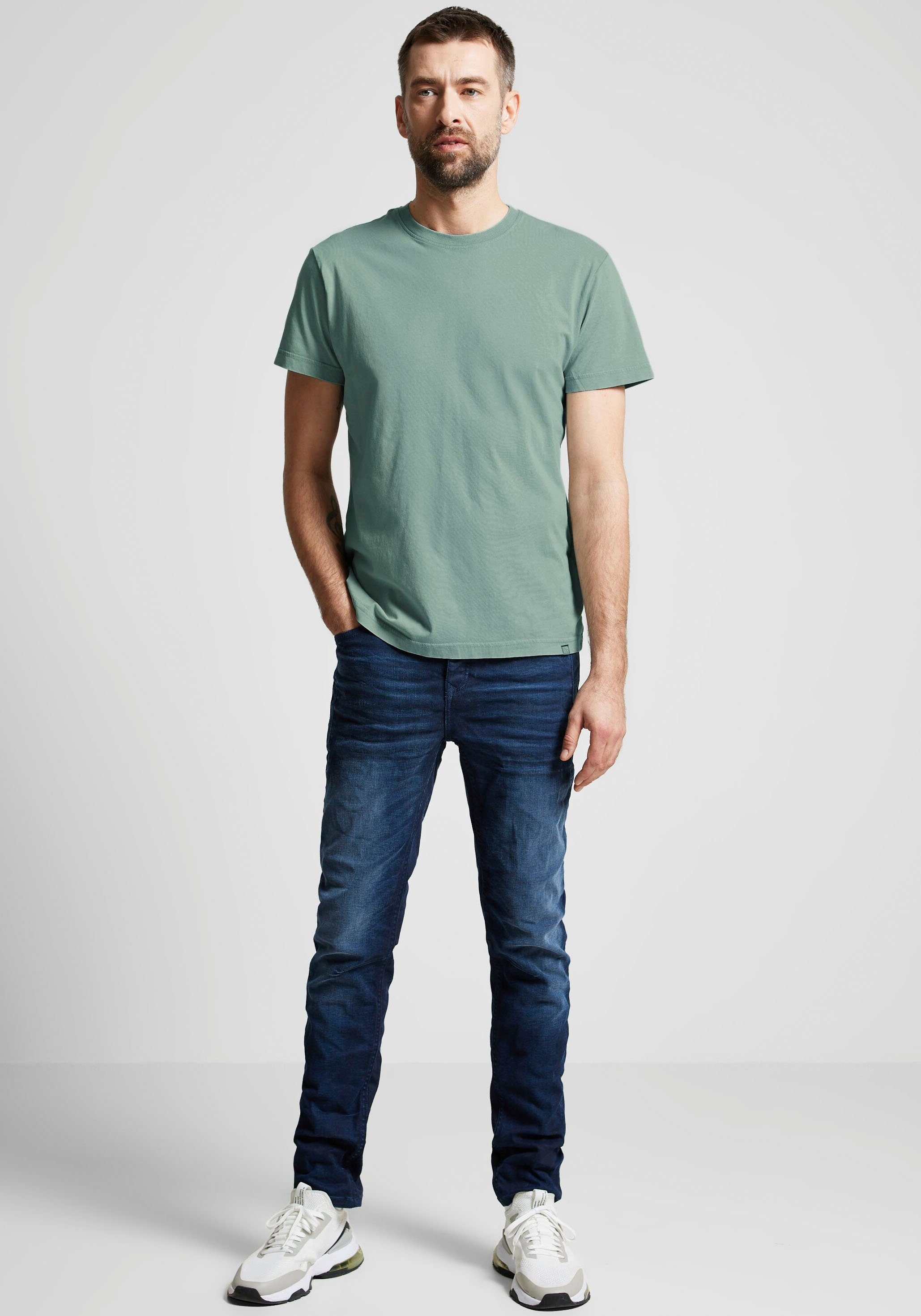 STREET T-Shirt Länge MEN ONE dust hüftbedeckender mit green