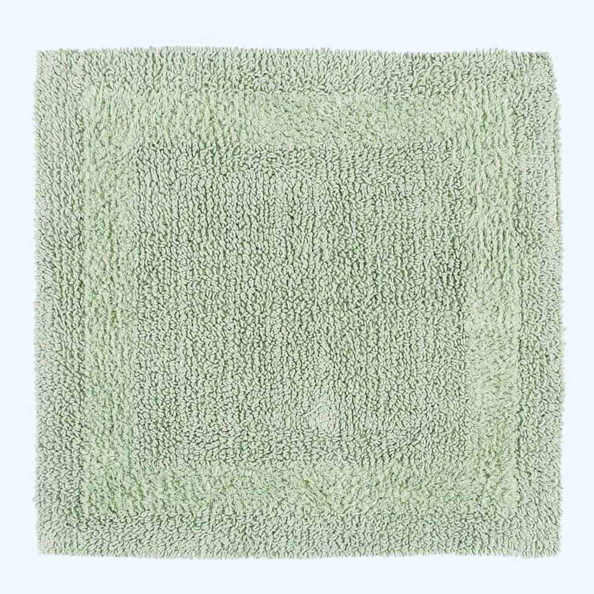 Homescapes Badematte Duschvorleger salbeigrün 50x50 cm aus 100% Baumwolle, Höhe 20 mm, Baumwolle, quadratisch, 50 x 50 cm