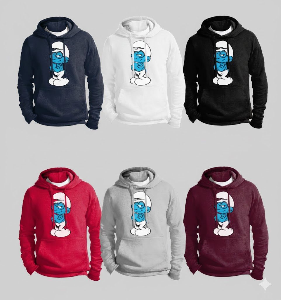 Hoodie Herren Schlaubi Schlumpf Schlümpfe Schlumpfine