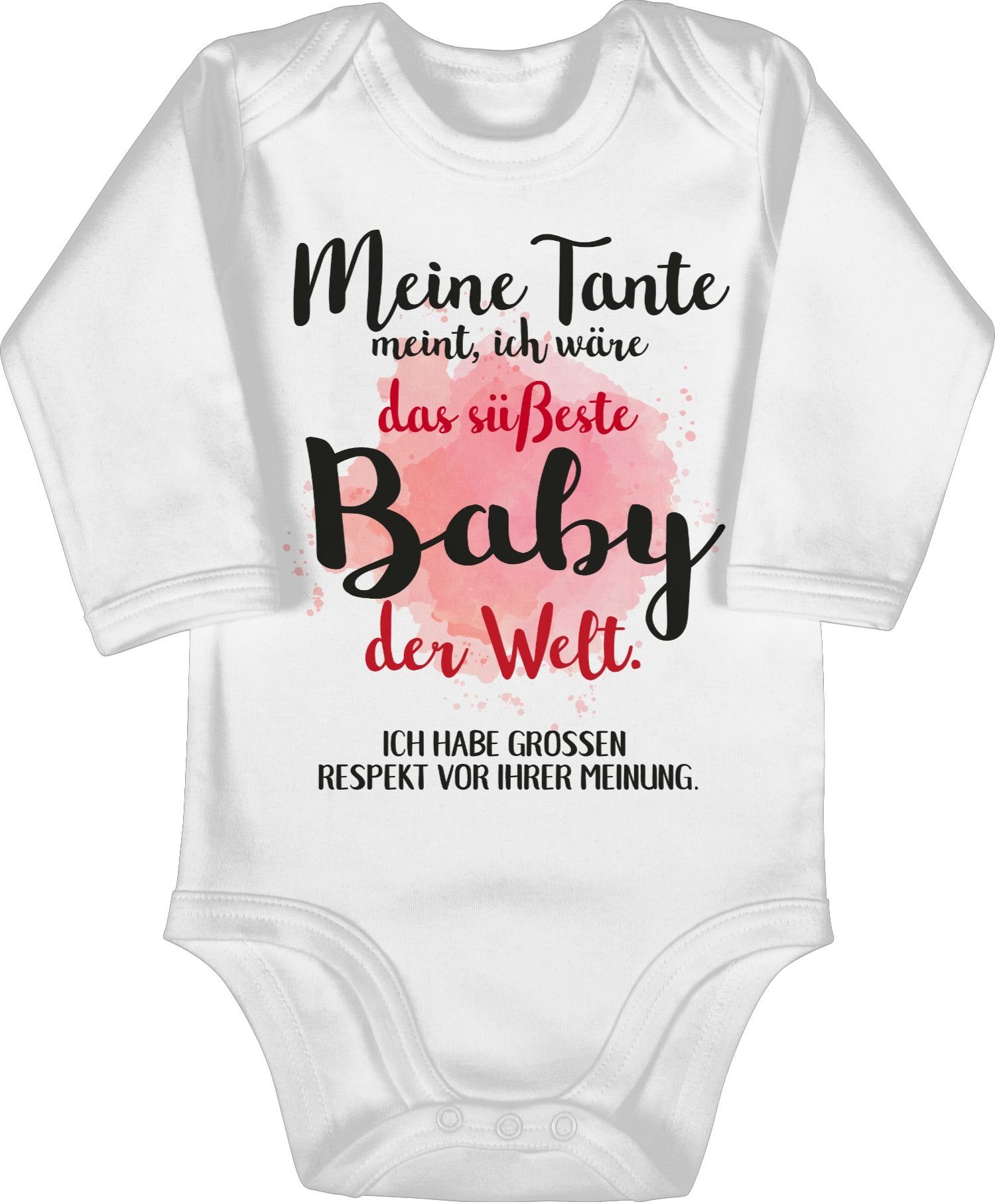 Shirtracer Shirtbody Meine Tante meint, ich wäre das süßeste Baby der Welt. Strampler Baby Mädchen & Junge