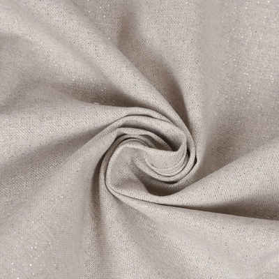 Stoff Dekostoff Leinenlook Lurexeffekte Glamour uni hellgrau silber 1,40m, mit Metallic-Effekt