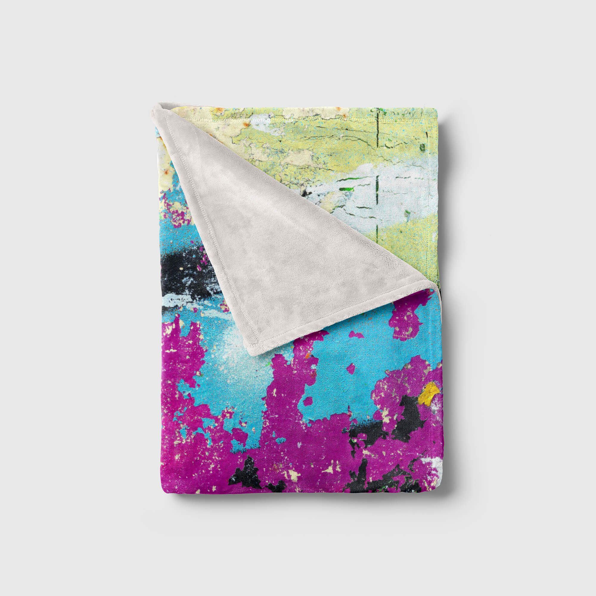Sinus Art Handtücher Handtuch Strandhandtuch Kuscheldecke Baumwolle-Polyester-Mix mit Auffallend Saunatuch Wandstruktur Farb, Fotomotiv Handtuch (1-St)