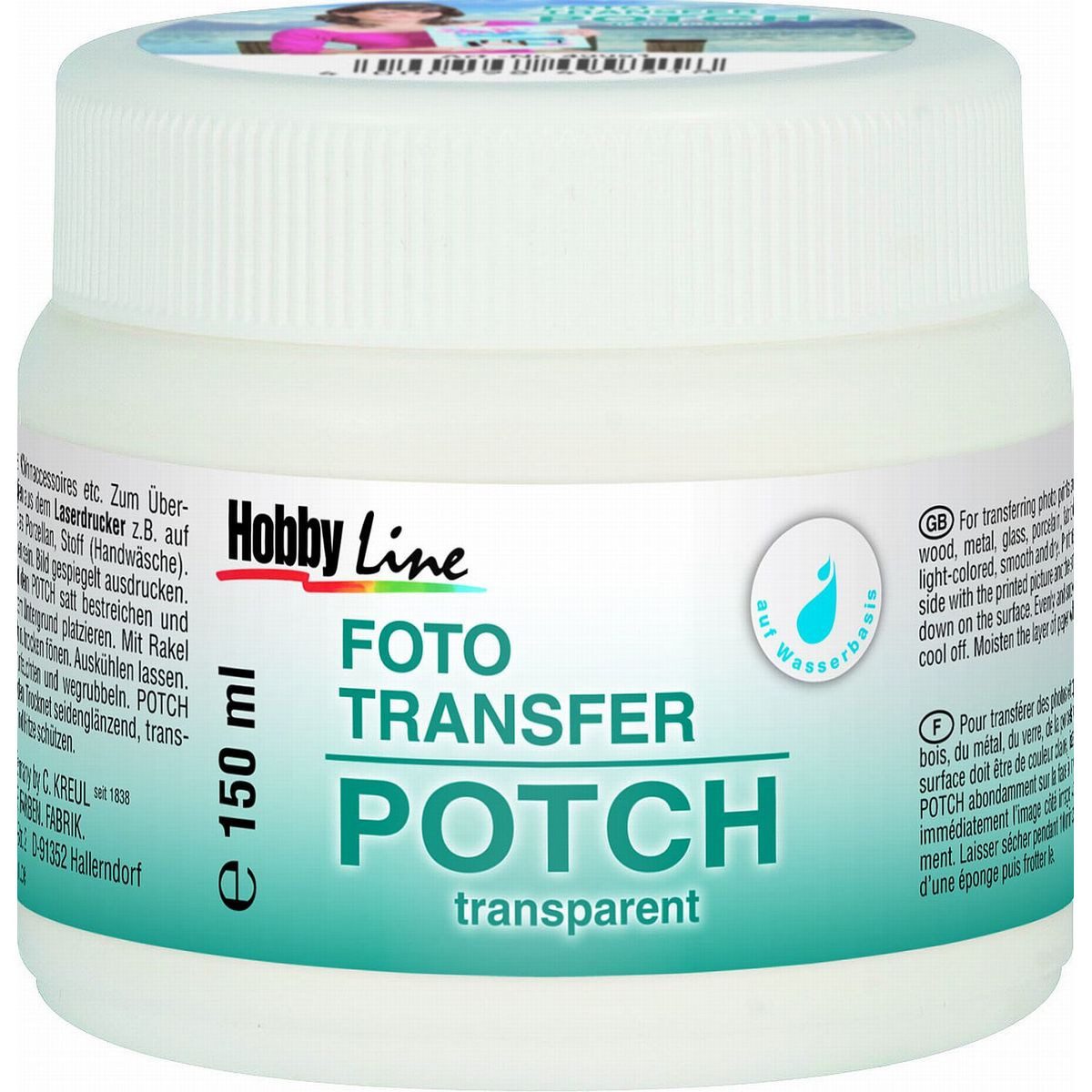 Lack KREUL Überzugslack Foto Transfer Potch transparent 150ml Dose