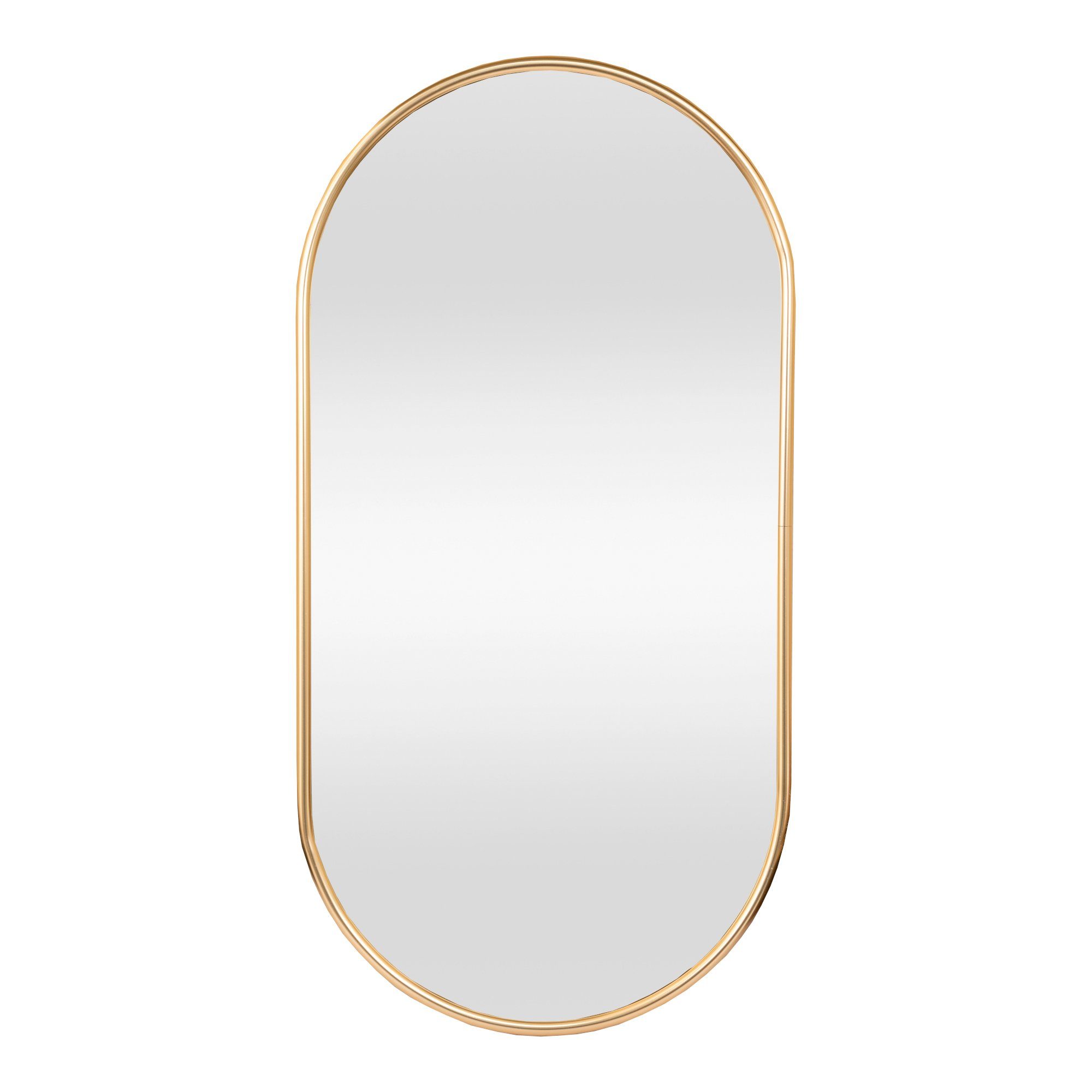 en.casa Wandspiegel, »Picciano« Spiegel mit Aluminiumrahmen oval 40x80 cm Gold