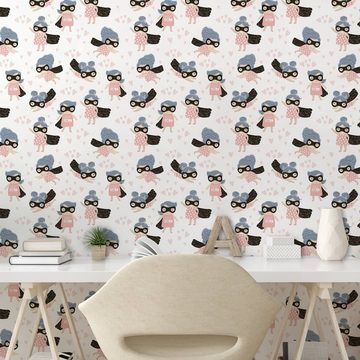 Abakuhaus Vinyltapete selbstklebendes Wohnzimmer Küchenakzent, Retro Baby-Heroine