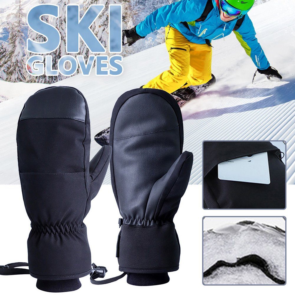 pink Leitfähige Skihandschuhe Innere Verdickte 5-Finger-Skihandschuhe, Blusmart