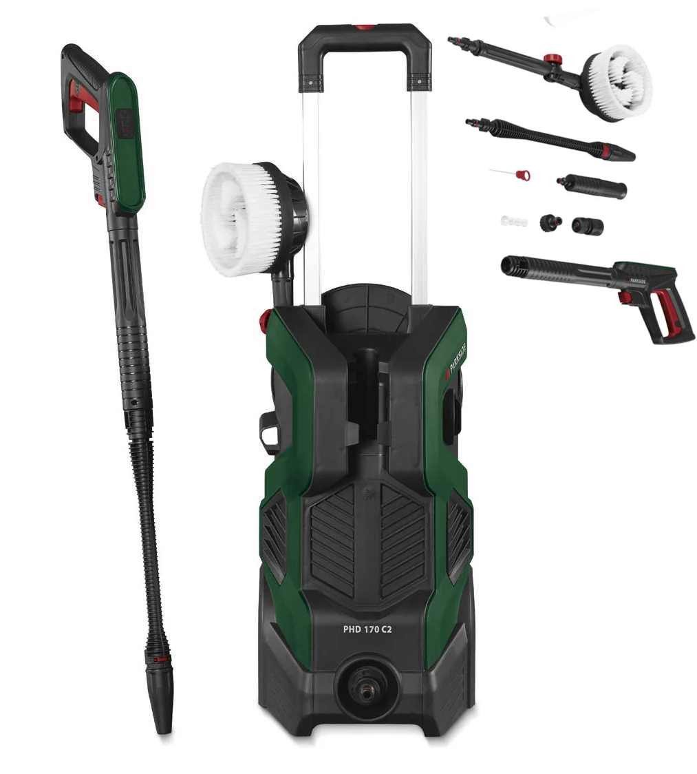 Parkside Hochdruckreiniger Hochdruckreiniger PHD 170 max. 500 l/h 2400 Watt mit Zubehör Grün