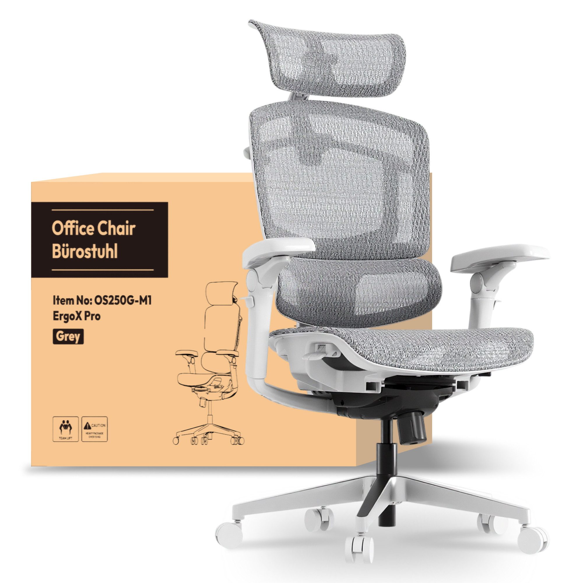 FLEXISPOT Bürostuhl ErgoX, Schreibtischstuhl Premium Ergonomischer (mit 7D- günstig online kaufen