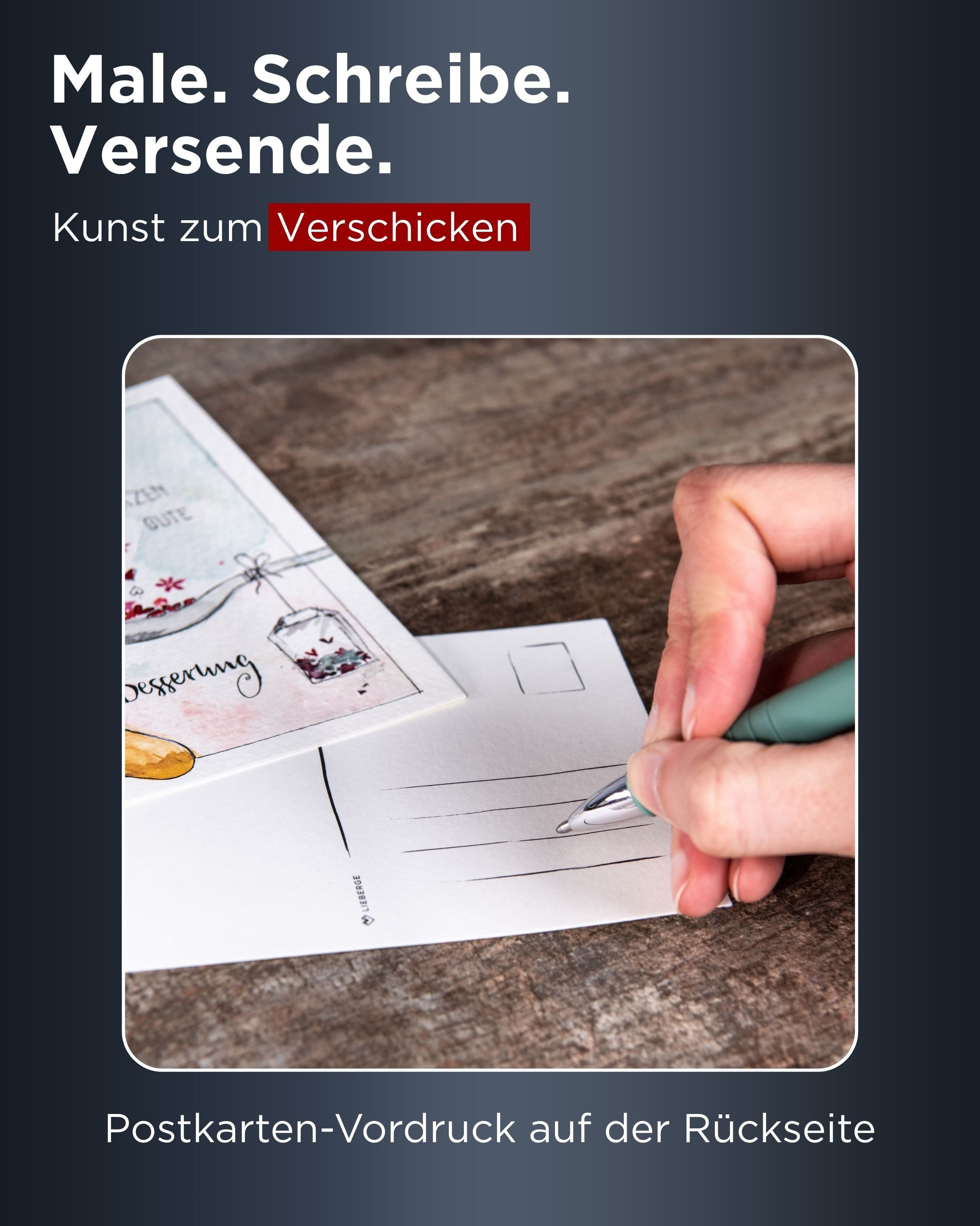 LIEBERGE Aquarellpapier Premium Postkarten A6 300g – made in Germany – 25 Blatt verleimt, 300g/m², grobes Feinkorn, verleimt, Postkarten-Vordruck – Bild 5 von 5