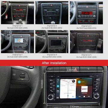 TAFFIO Für Audi A4 S4 RS4 Seat Exeo 7" Touch Android Autoradio GPS CarPlay Einbau-Navigationsgerät