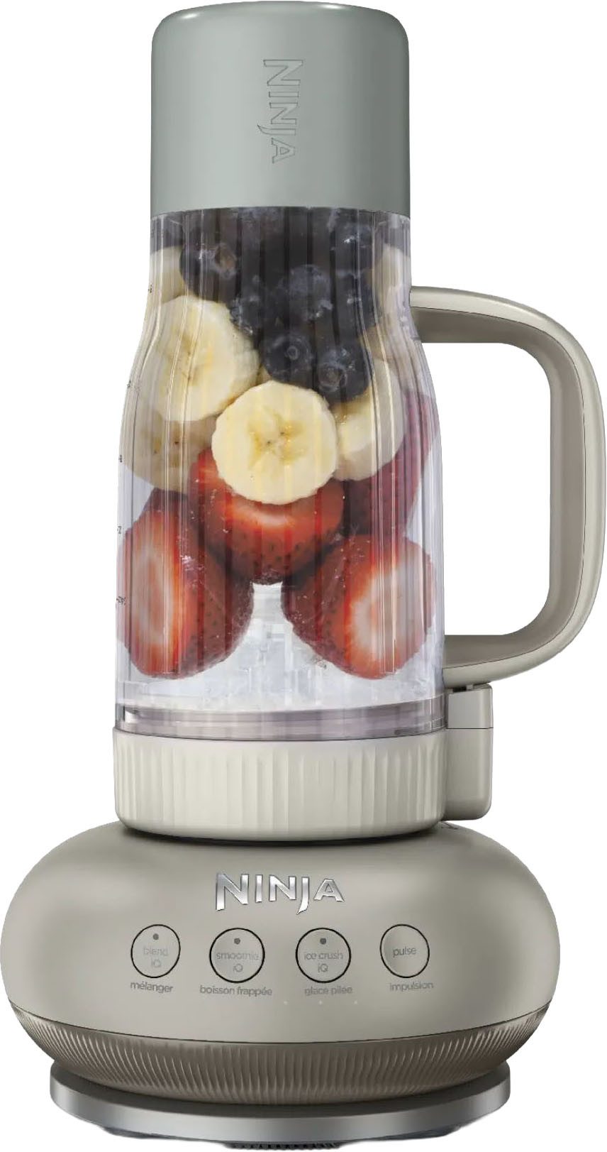 NINJA Zerkleinerer BlendBoss To-Go-Becher-Mixer - stone/mint DB351EUST, 1100 W, Auto-iQ-Technologie, Zerkleinert alles eiskalt- sogar tiefgefrorenes