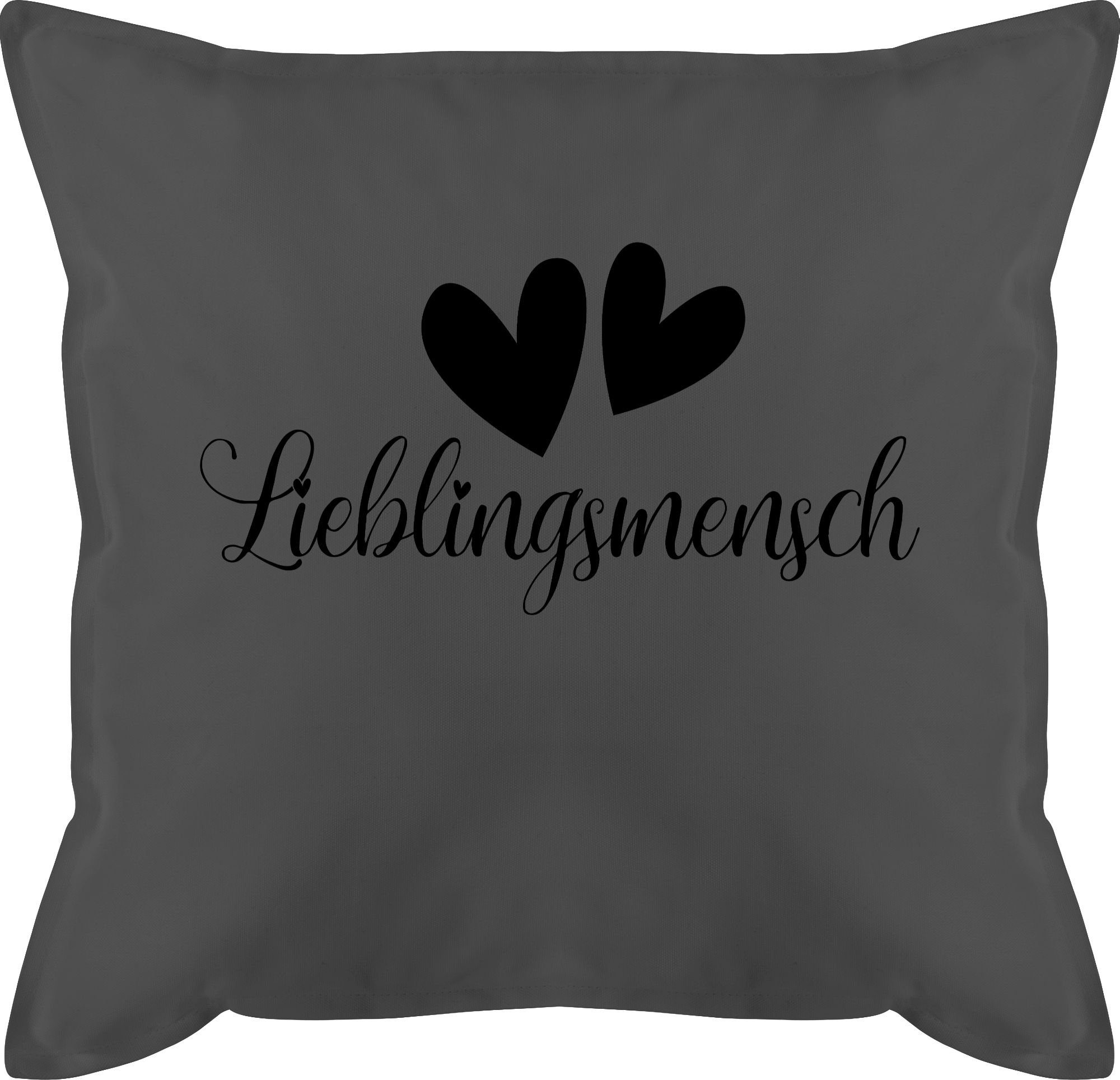 Shirtracer Dekokissen Lieblingsmensch - Geschenk Freundin Lieblings Mensch Geschenke Lieblin, Dekokissen Valentinstag Geschenk 1 Grau