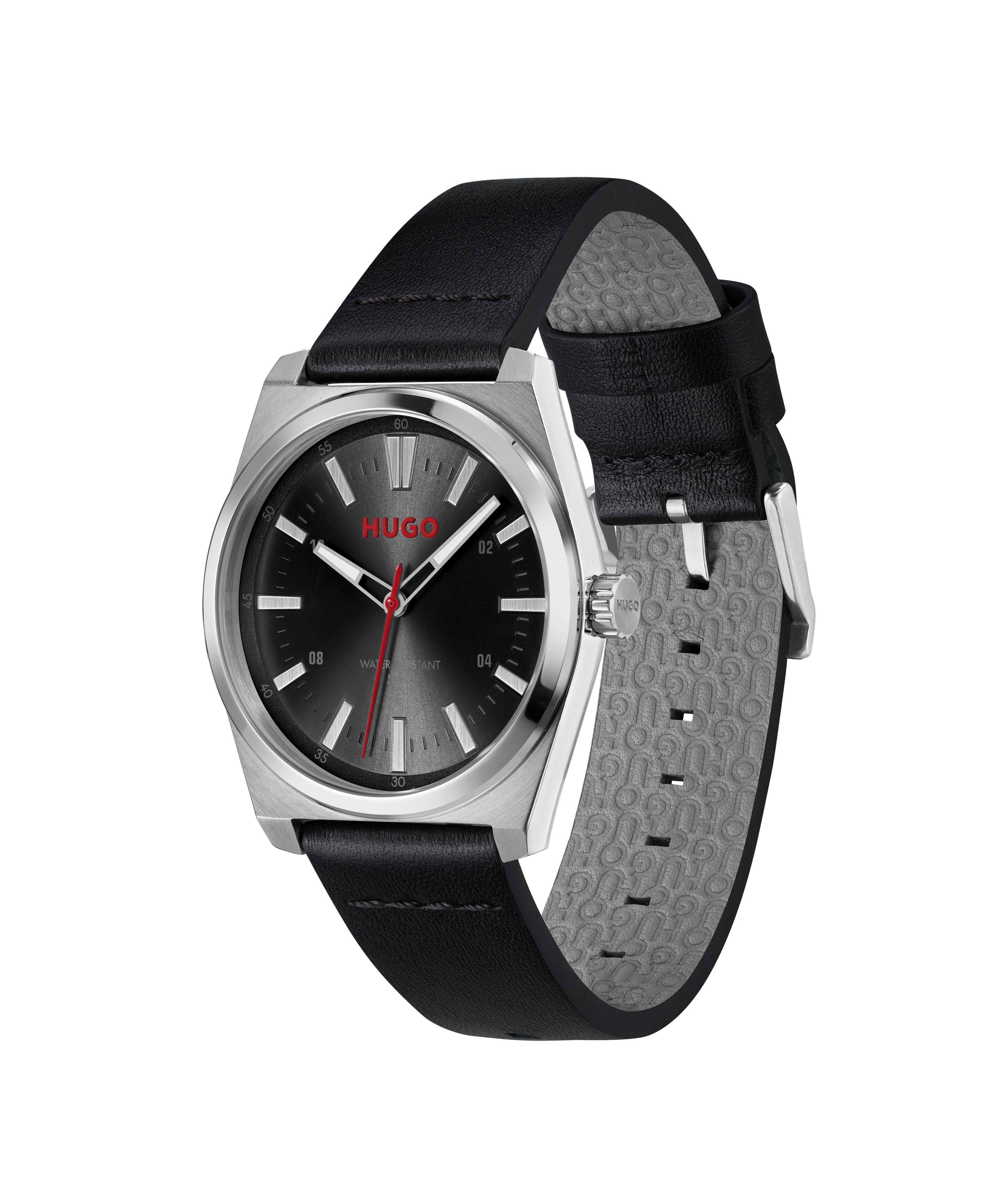 HUGO Quarzuhr #ARK 1530437, Armbanduhr, Herrenuhr, Lederarmband, analog günstig online kaufen