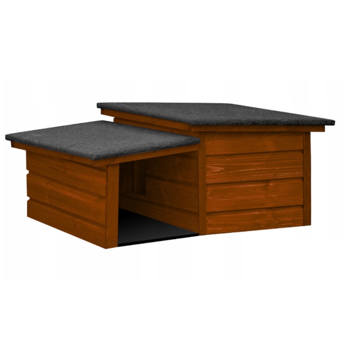 QLS Tierhaus Hundehütte S 68x60x37cm, mit Vordach Isoliert Winterfest Outdoor Draußen